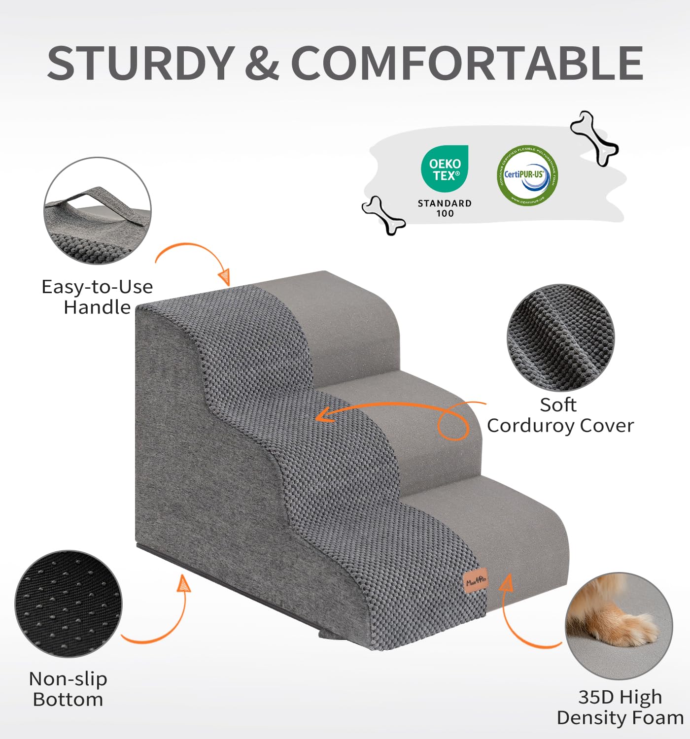 Made4Pets mousse-35d-gris, soutien moelleux et durable.
