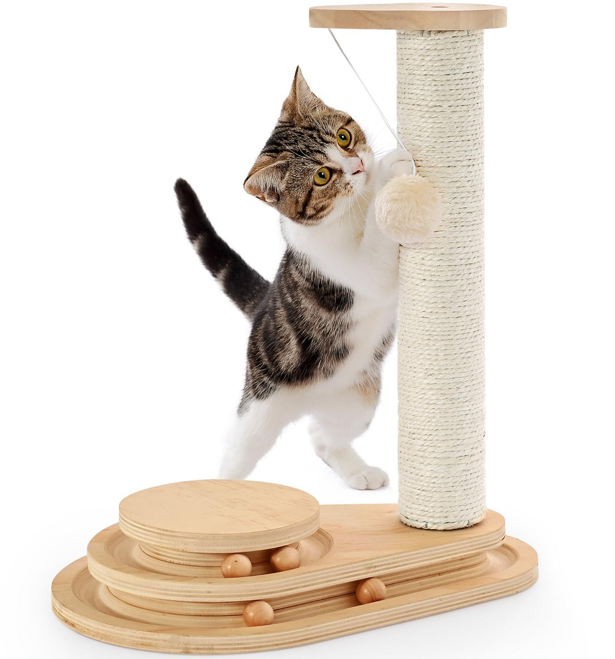 Made4Pets grattoir-chat poteau-sisal, grattage naturel et exercice pour griffes.