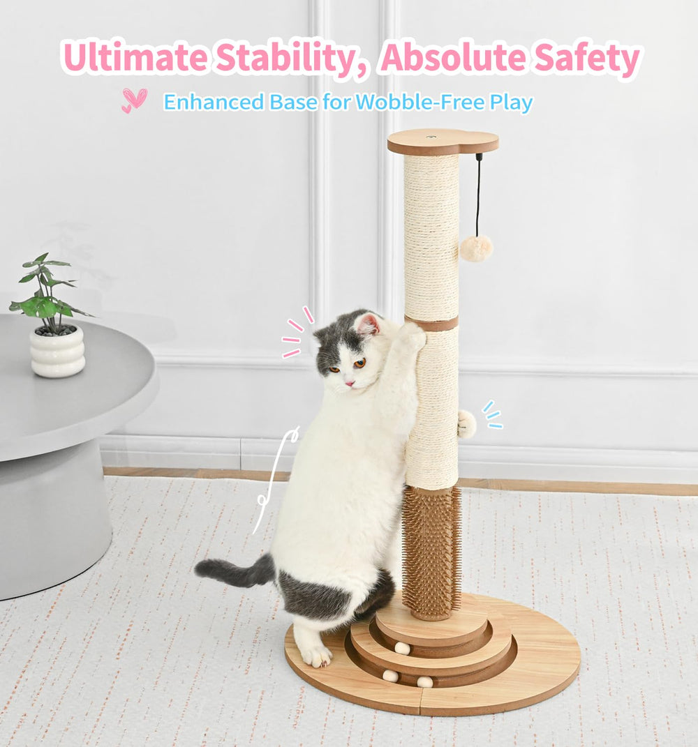 Made4Pets grattoir-sisal-beige-hauteur-85cm, poste de grattage haut et durable.