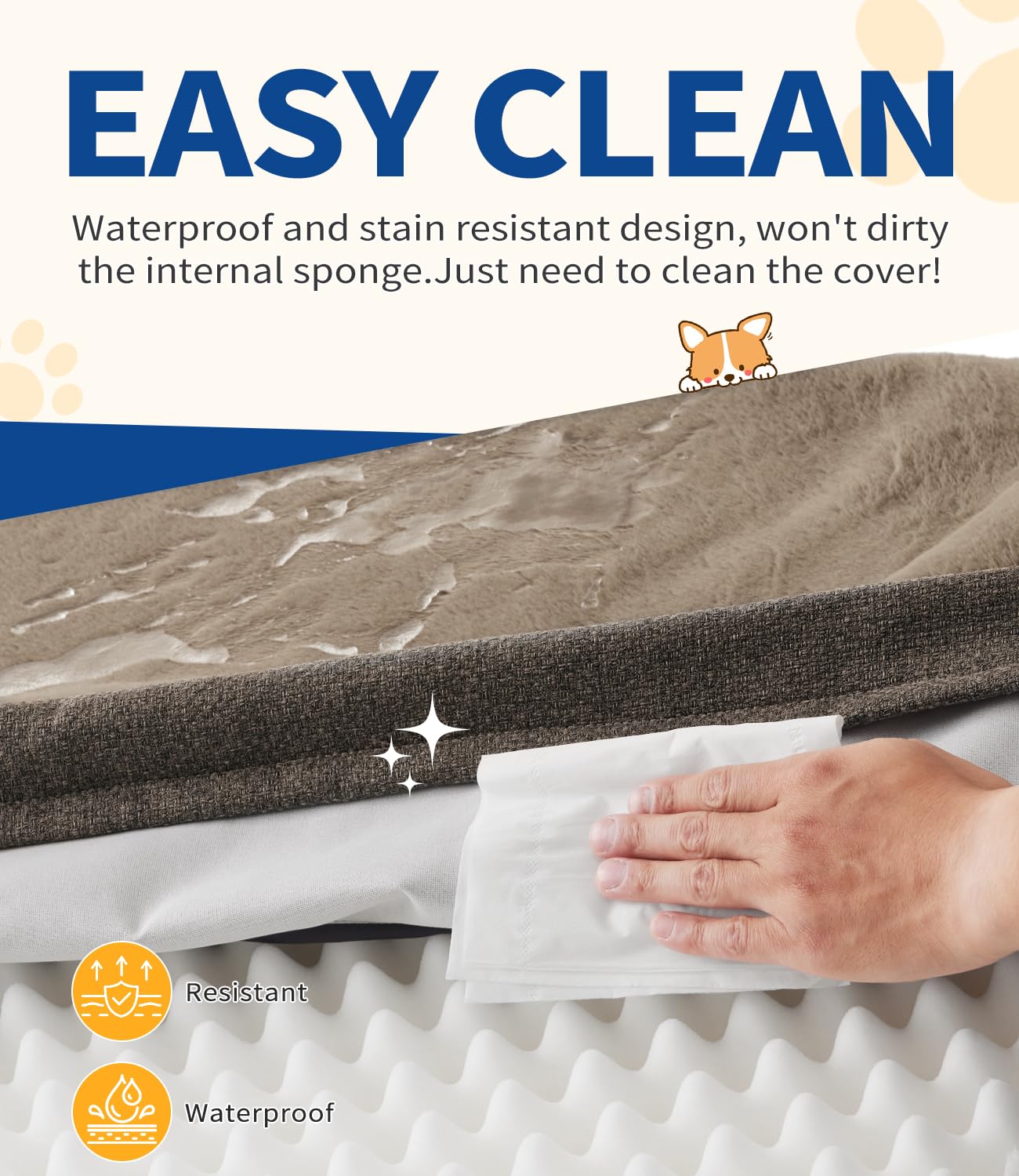 Made4Pets membrane imperméable interne – protège la mousse et prolonge la vie.