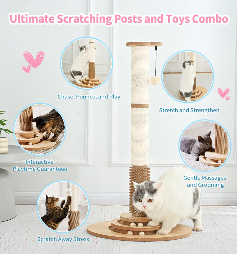 Made4Pets parcours-balles-bois-3-etages, jeu interactif pour chats en pleine énergie.