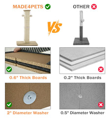 Surface sisal naturelle recouvrant tout le poteau pour un griffage efficace.