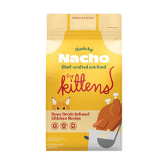 Made by Nacho croquettes chaton avec bouillon d'os, croquant appétissant.