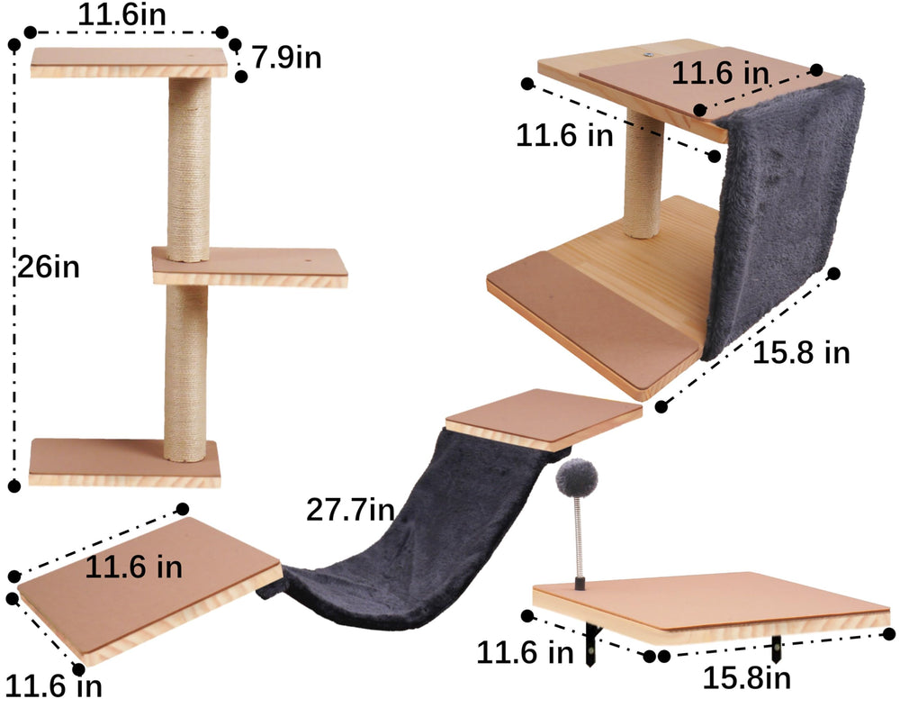 MADNIU griffoir mural pour chat - poste de griffes durable et stabilité