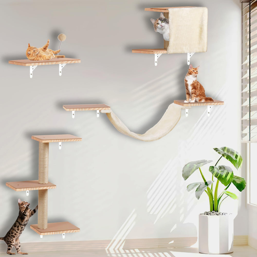 MADNIU planches murales avec grattoir-poteau, idéal pour griffage en hauteur