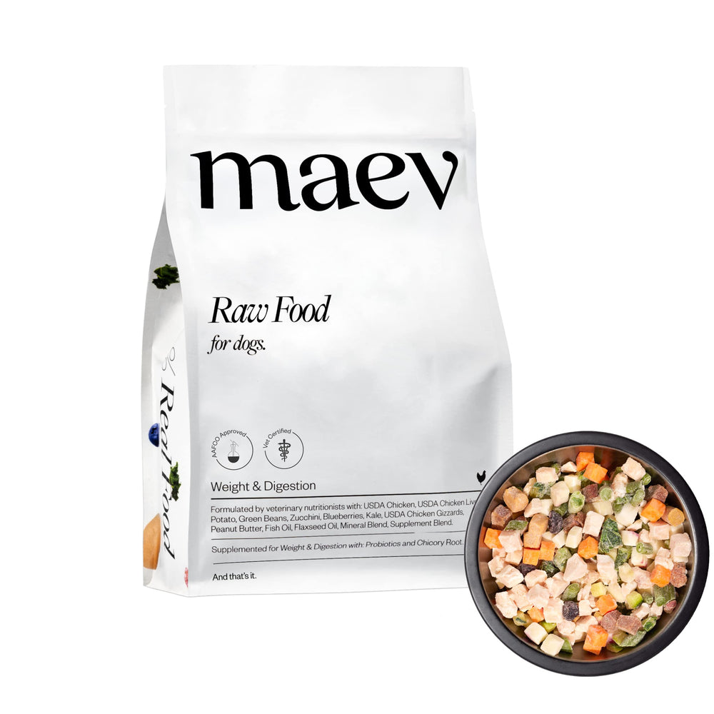 Maev poulet entier : alimentation canine riche en protéines et goût naturel.