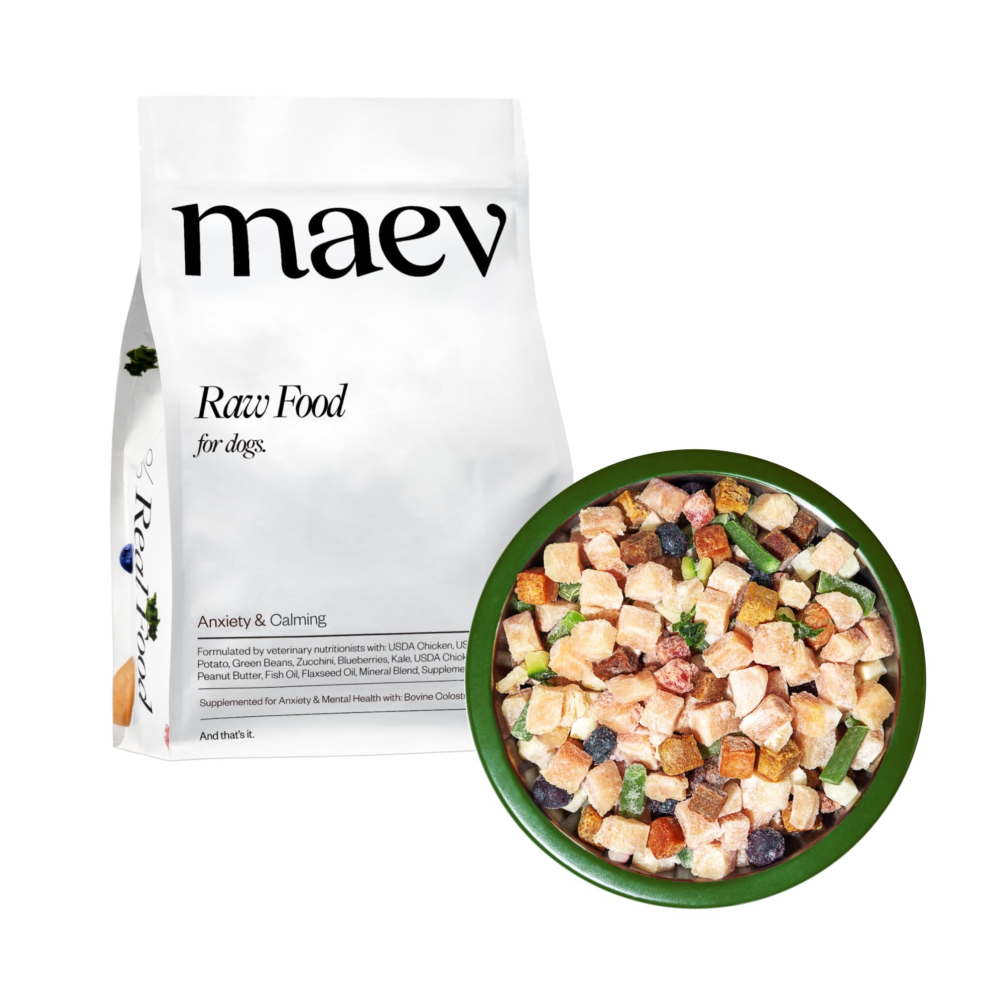 Maev poulet frais et ingrédients entiers pour une nutrition authentique du chien