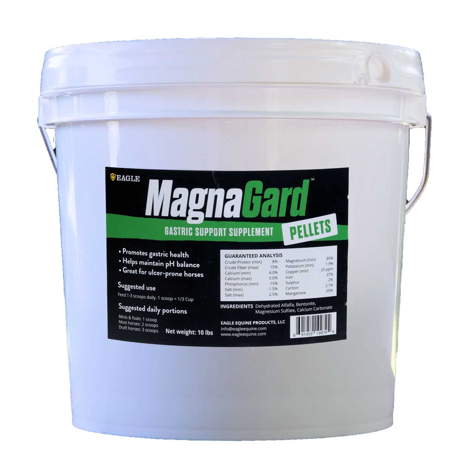 MagnaGard Pellet montre une texture d’alfalfa, soutien gastrique potentiel pour le confort quotidien