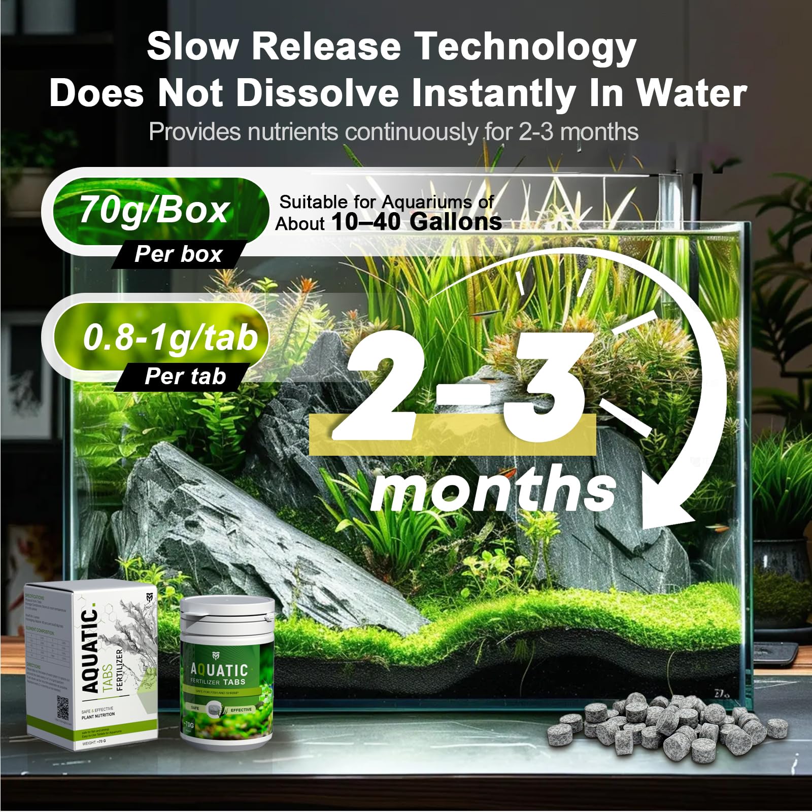 MagTool Root Tabs : installation simple avec pince d’aquascaping pour une fertilisation précise.