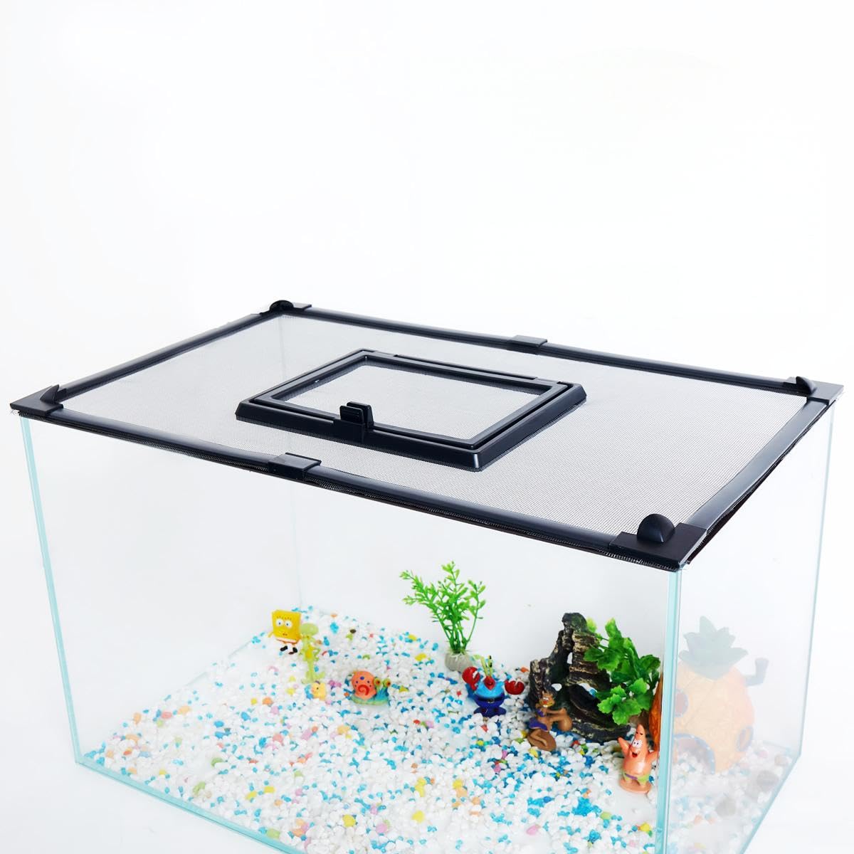 Maguesh couvercle d'aquarium magnétique avec treillis en fibre de verre gris pour éviter les sauts.