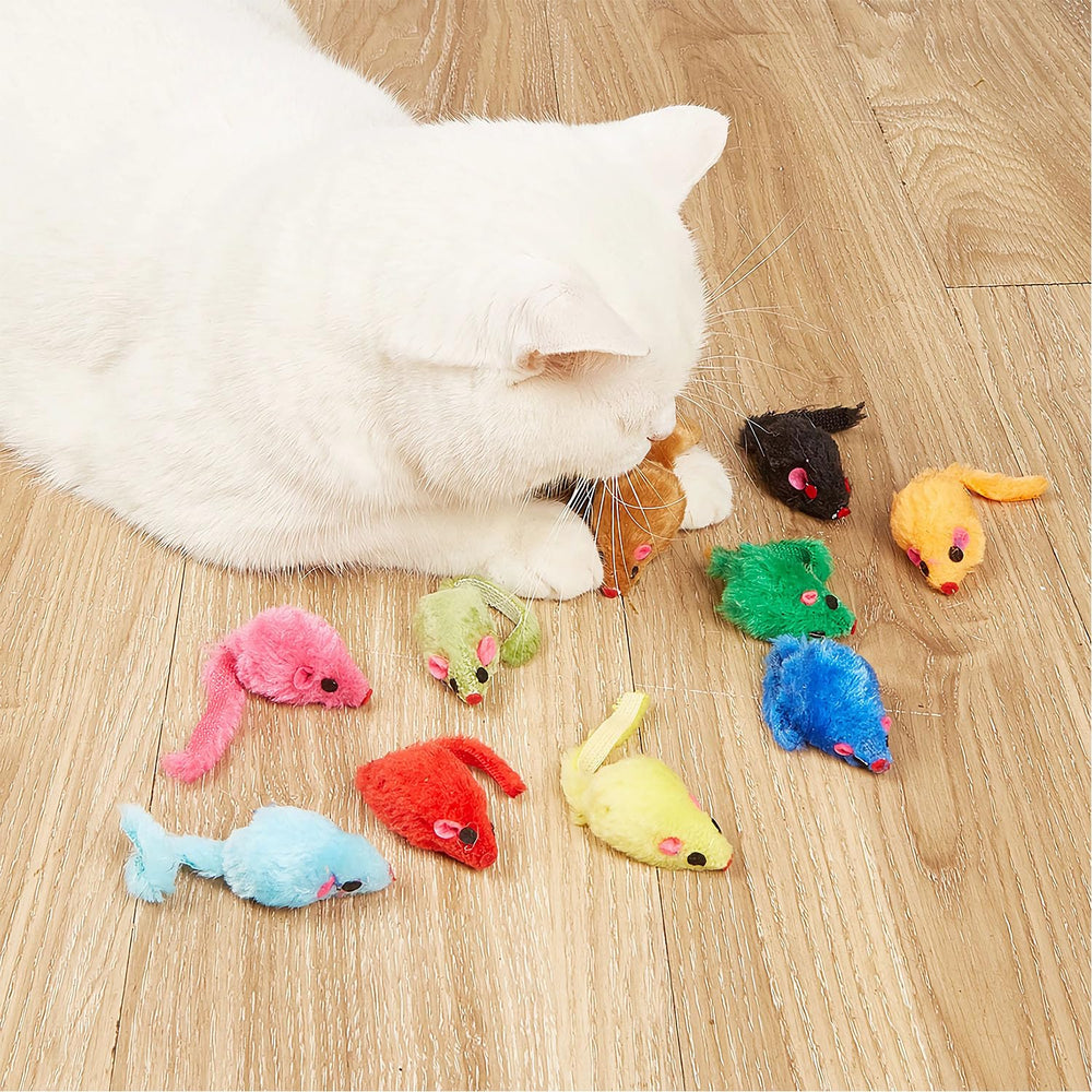 Souris en fausse fourrure Maiguangta, douceur tactile pour des câlins et jeux.