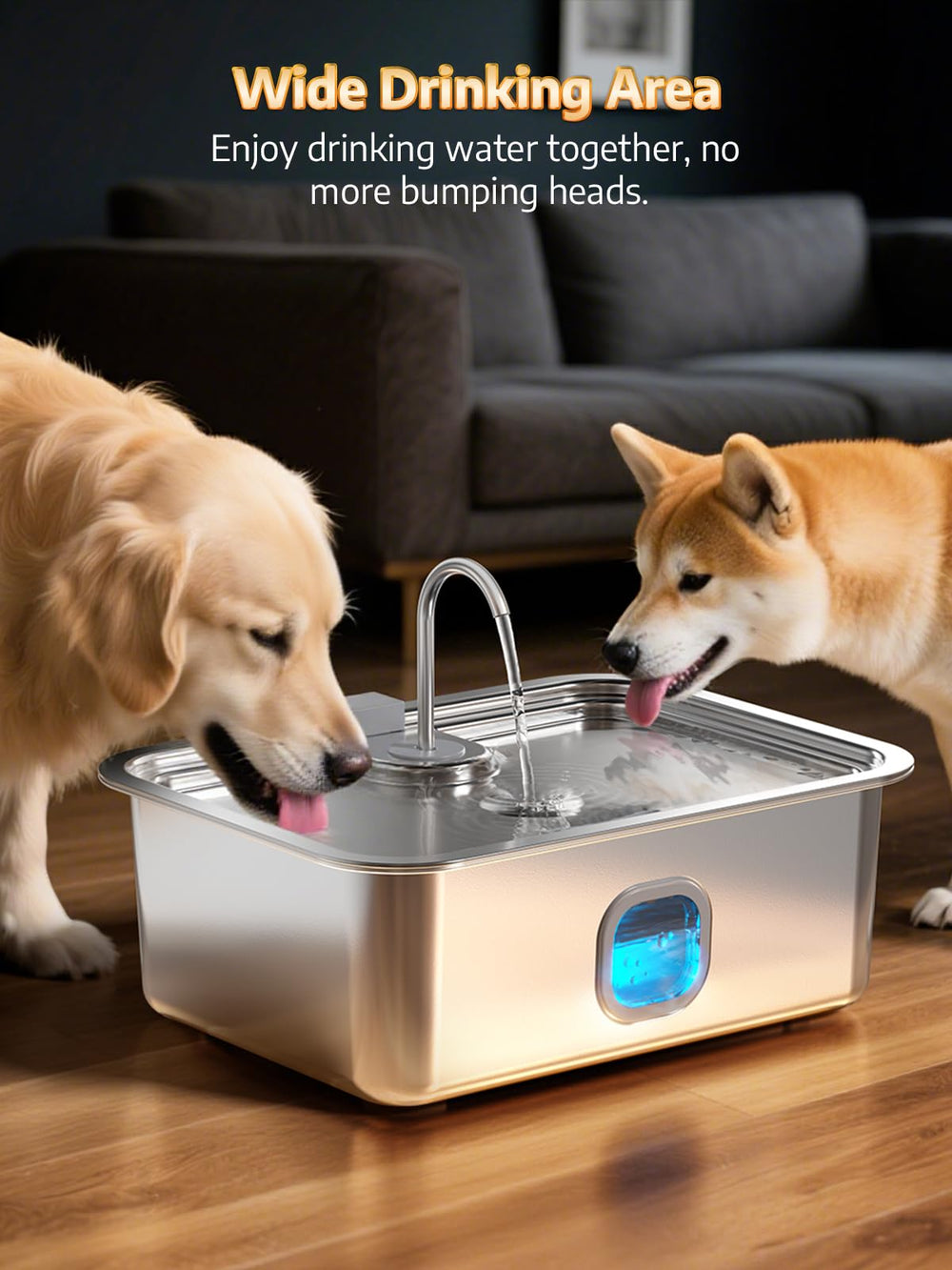 MAILOFY fontaine-eau-chien-acier-inox-sus304 assure durabilité et nettoyage plus facile.