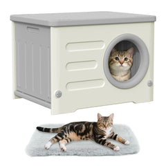 maison-chat-extérieure coque-hdpe-durable résiste au soleil et intempéries
