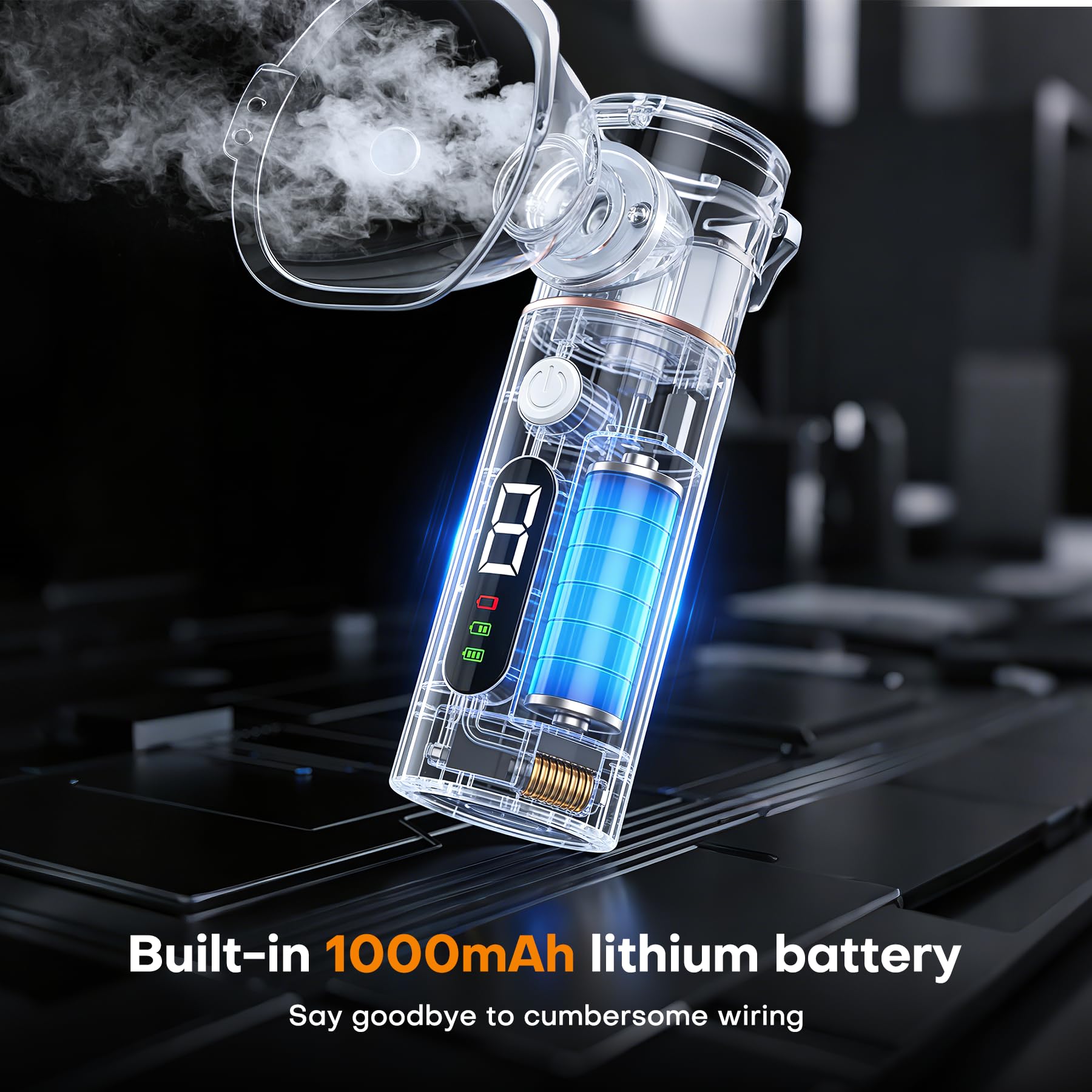 Maitmt nebuliseur poids leger 118 g : facile a transporter.