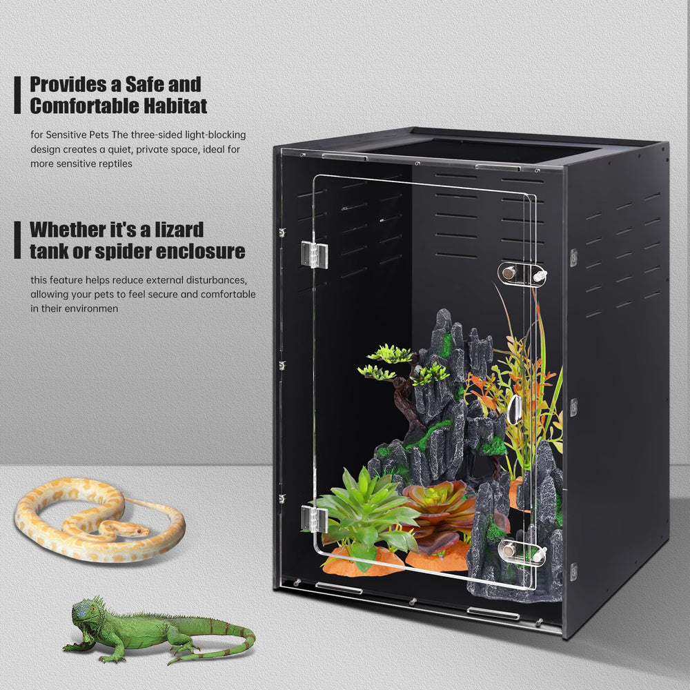 Maïyuolg terrarium 16x16x25 — porte frontale pratique pour nourrir et nettoyer