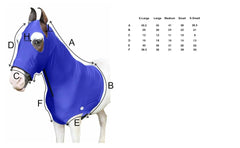 Capuche Majestic Ally pour cheval avec ceinture ventrale large pour maintien sûr.