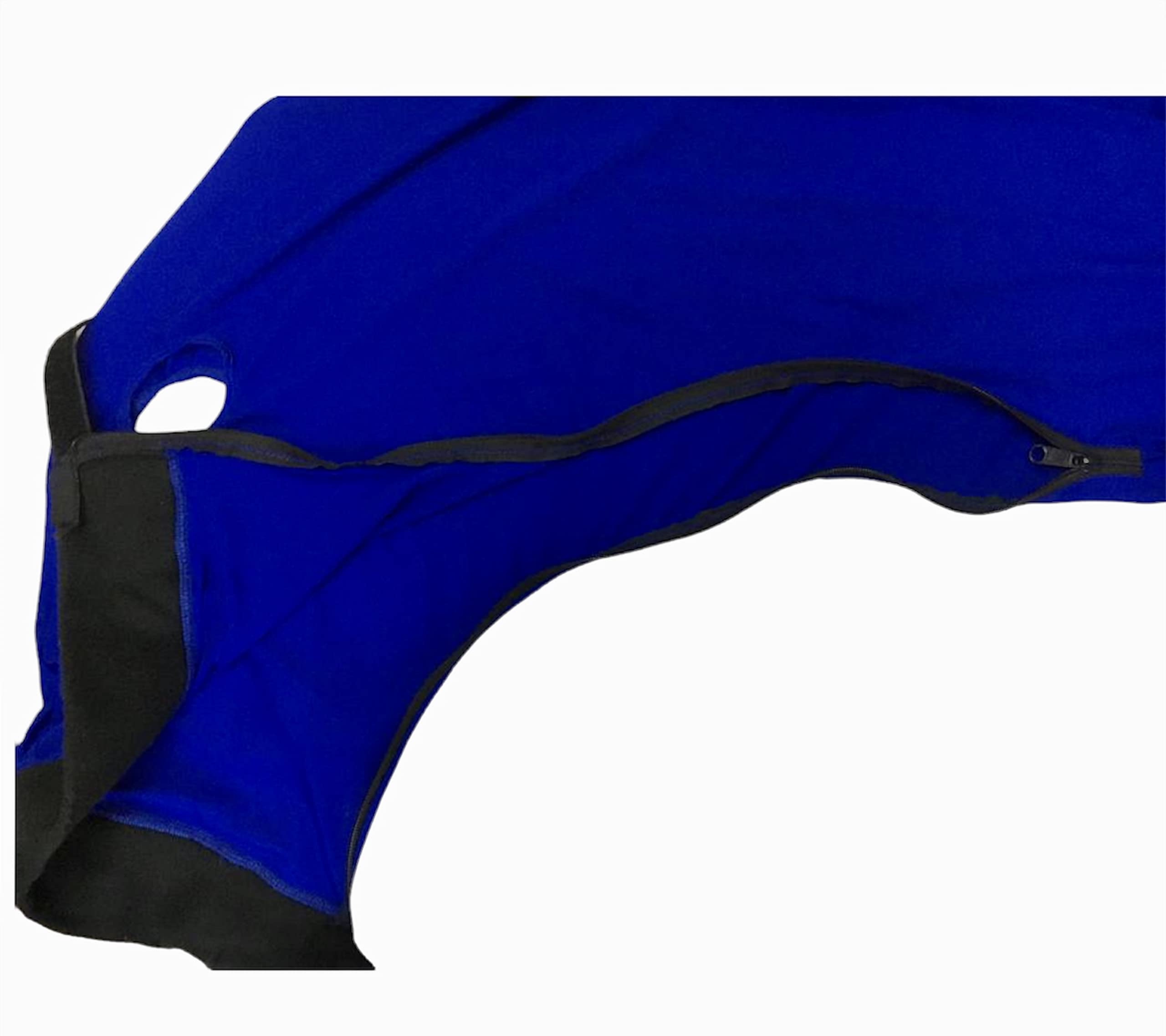 Majestic Ally capuche cheval bleu royal boucle robuste, sécurité améliorée.