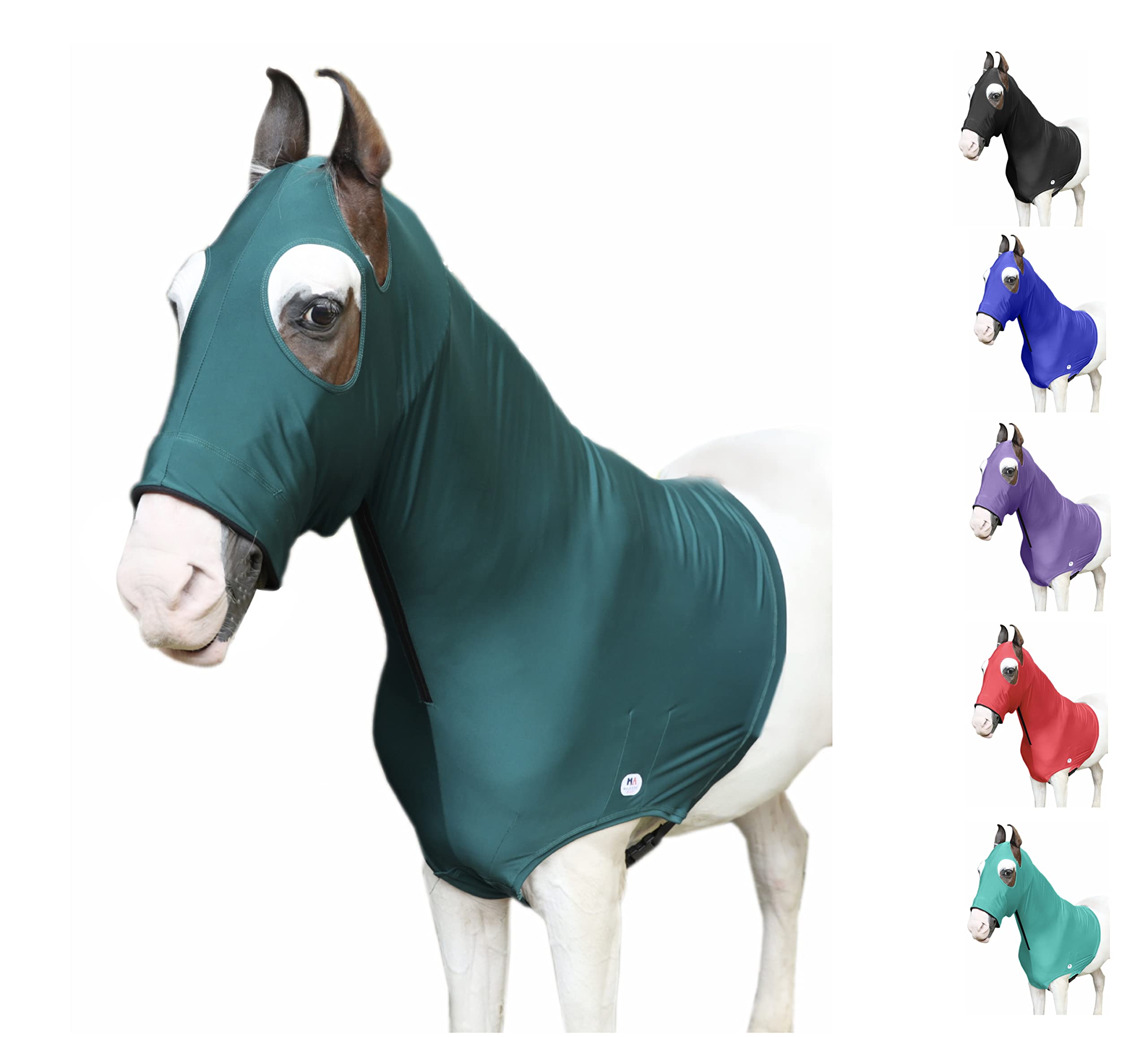 Capuche Majestic Ally en lycra stretch avec fermeture éclair, grand format Hunter Vert