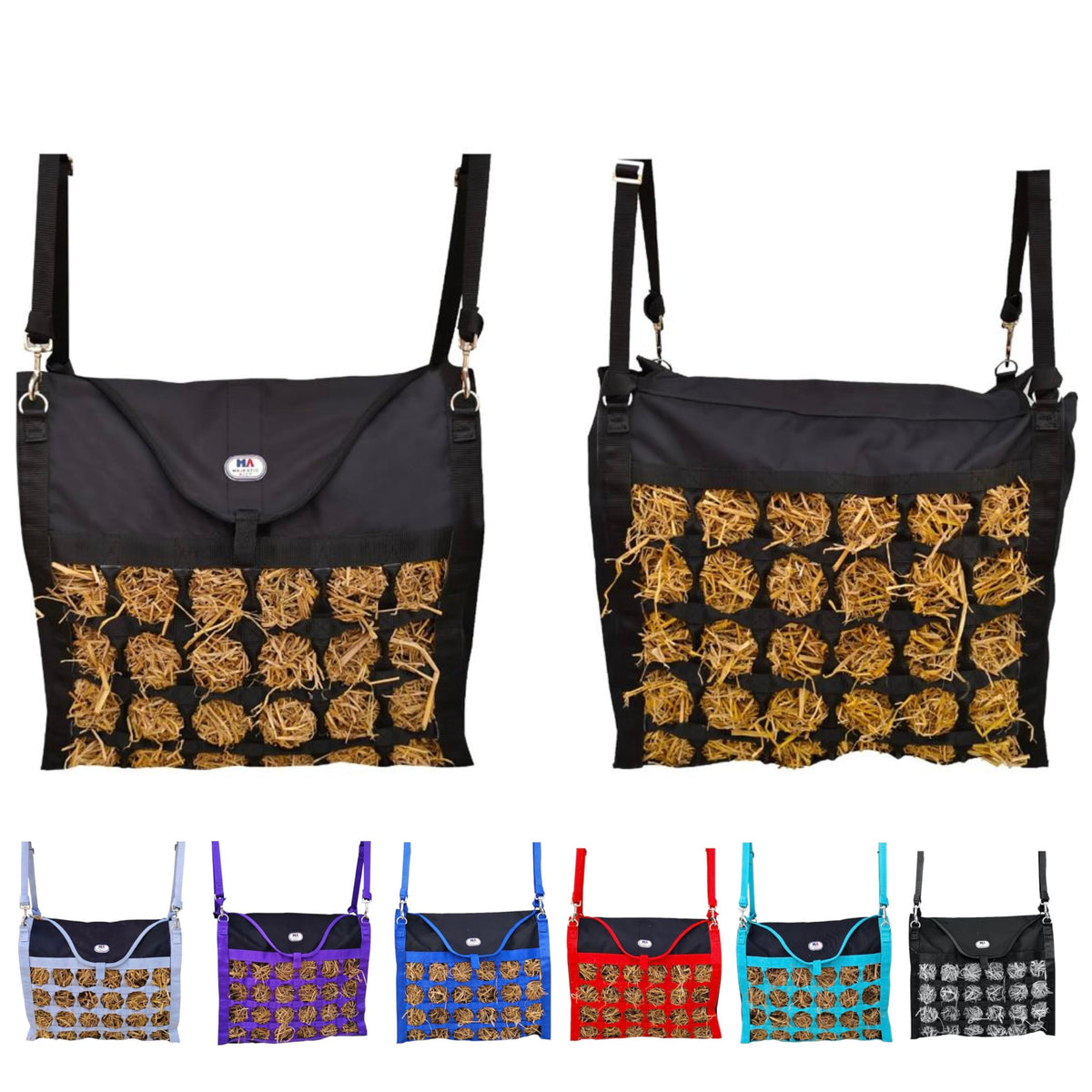 Sac Majestic Ally avec ouverture double-face et trous 2,5 po pour deux chevaux.