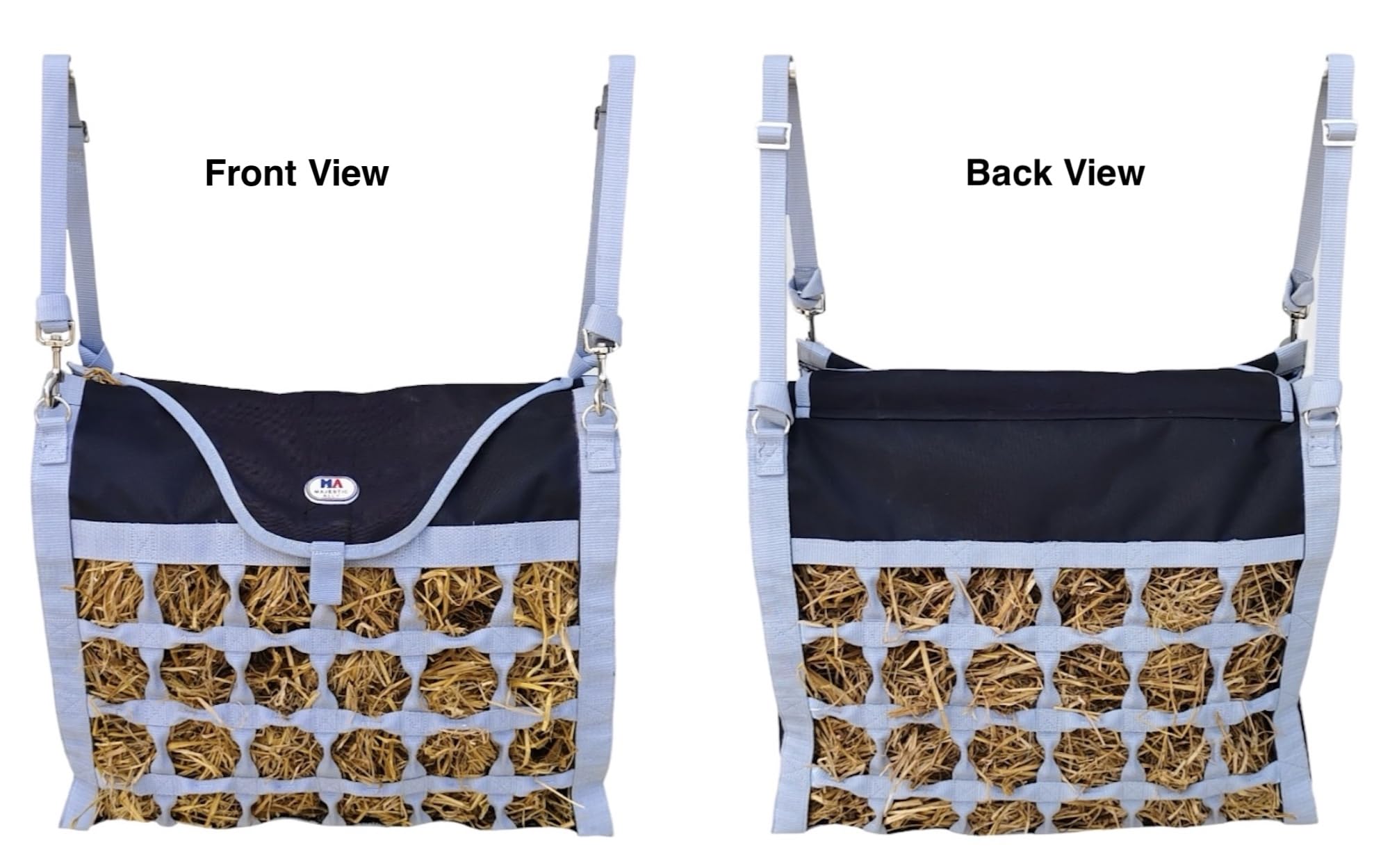 Majestic Ally sac-alimentation chevaux double-face pour alimentation simultanée.