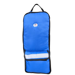 Vue de la grande poche du sac Majestic Ally bleu royal, rangement flexible.