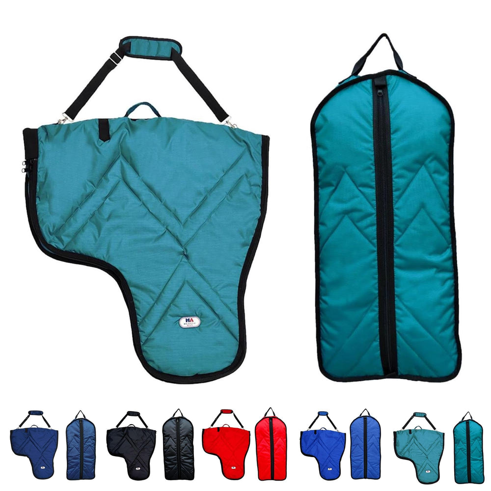 Majestic Ally sac selle nylon rembourré bleu-vert protège votre selle pendant le transport