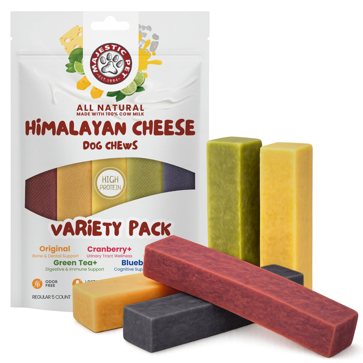 Friandise Majestic Pet fromage Himalayenne, emballage prêt à l'emploi pour chiens gourmands