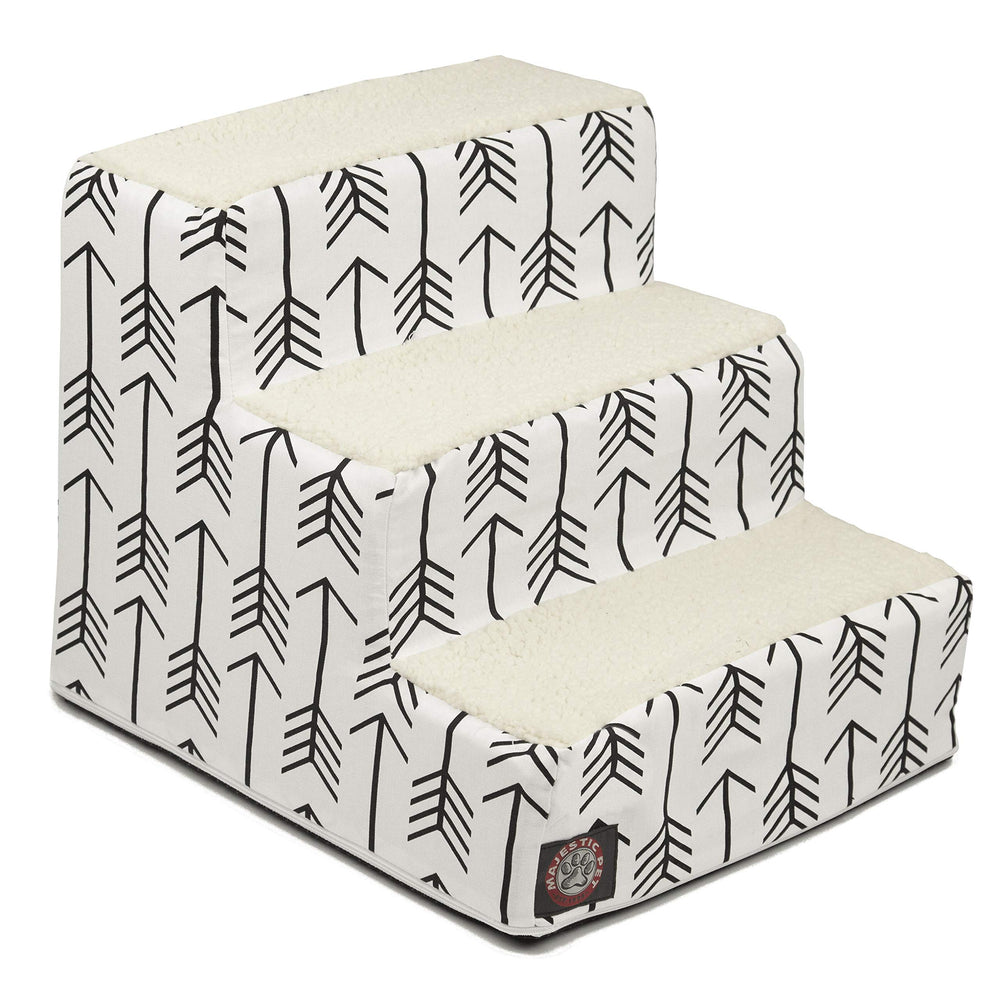 Escaliers Majestic Pet 3 etapes avec Sherpa pour le confort du chien et du chat.