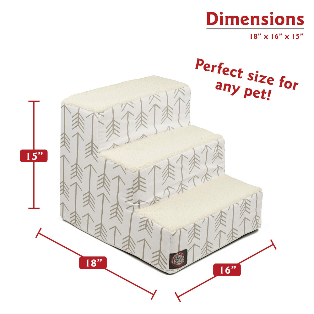 Majestic Pet Escaliers 3 Étapes Sherpa – base imperméable assure stabilité sur tous les sols.