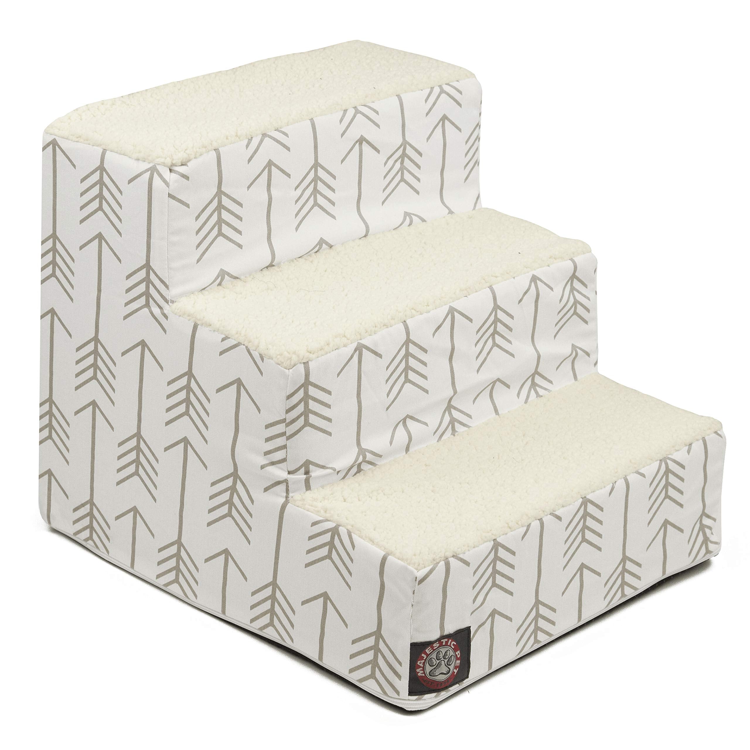 Majestic Pet Escaliers 3 Étapes Sherpa – ensemble, confort visuel et aide pour accéder au canapé.