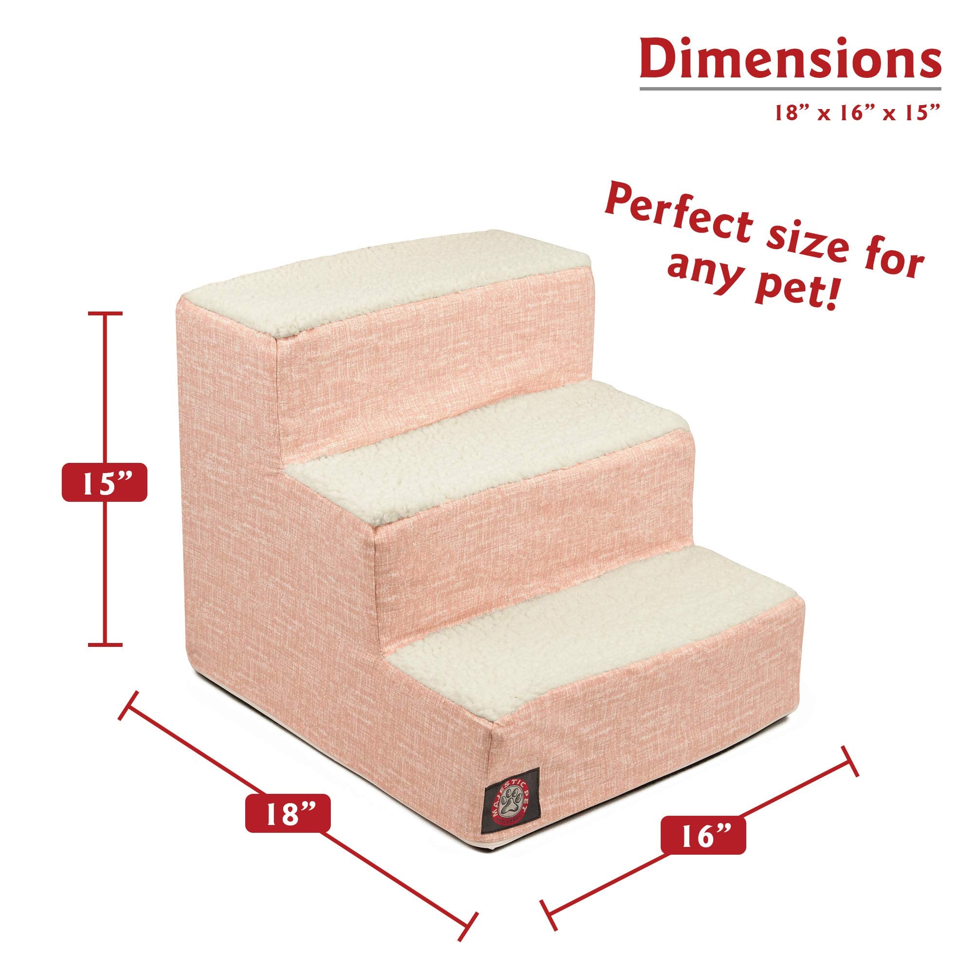 Majestic Pet escaliers 3 marches – coussin en mousse doux pour le confort.