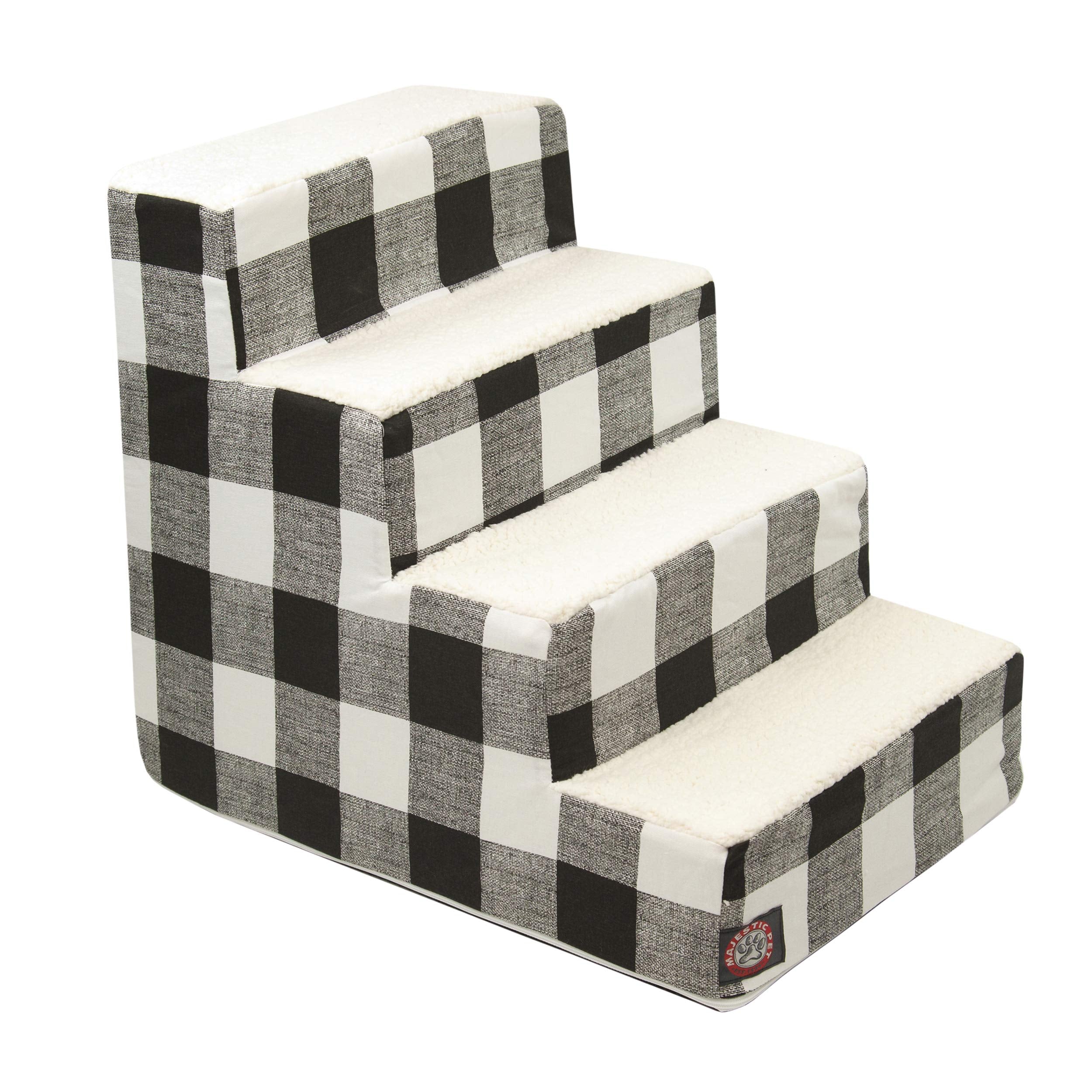 Escaliers Majestic Pet 4 etages avec housse sherpa, confort durable pour chiens et chats.