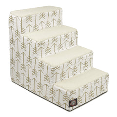 Escaliers Majestic Pet 4 etapes en blanc et or pour animaux