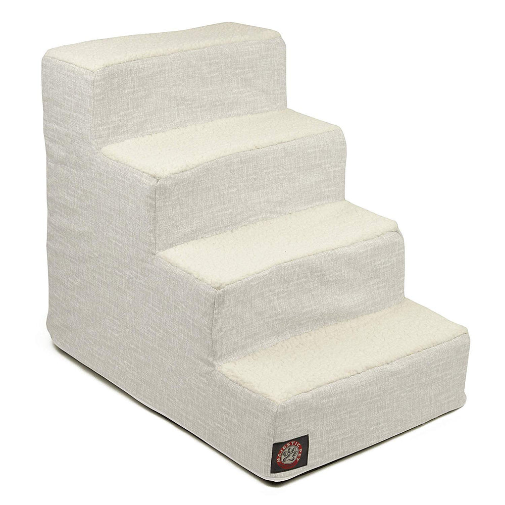 Escaliers Majestic Pet montrant les quatre étapes offrant un soutien accessible