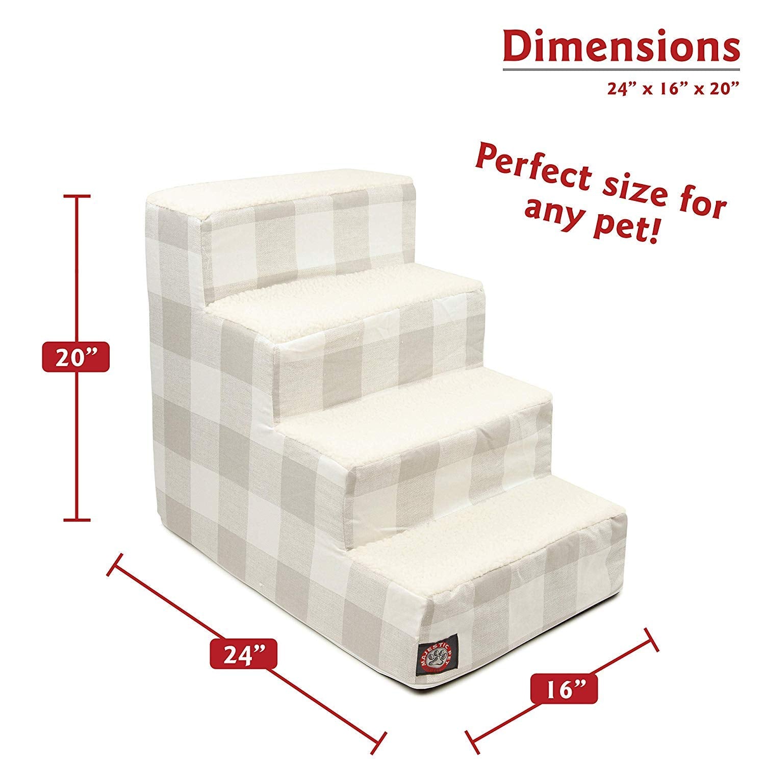 Tissu durable et design moderne des escaliers Majestic Pet.