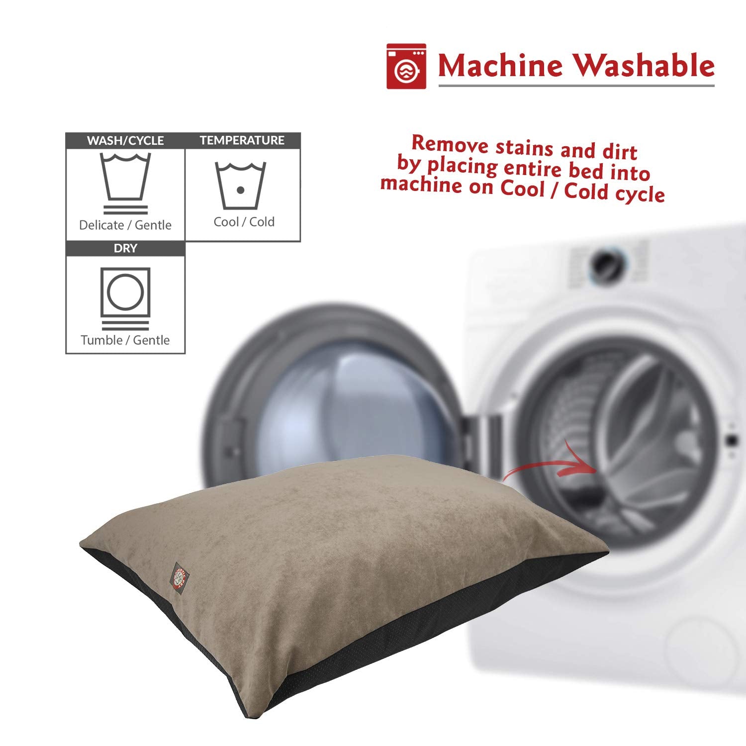 Lavable en machine, entretien rapide pour le lit rectangulaire Majestic Pet.