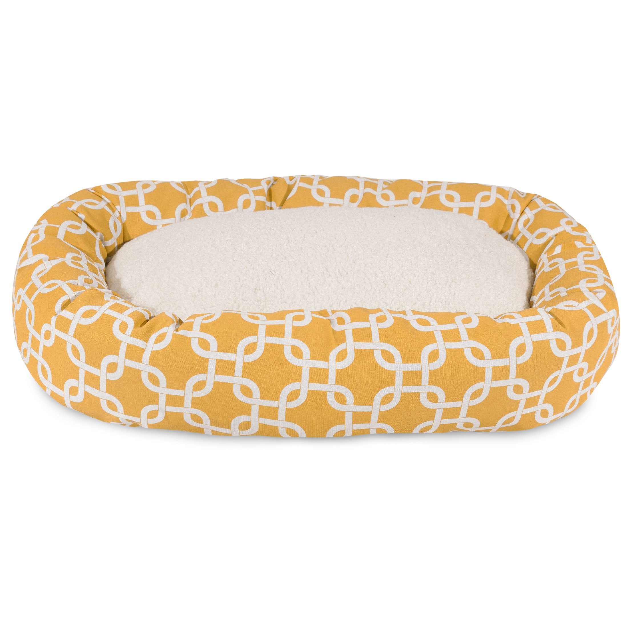 Intérieur doux Majestic Pet bagel Sherpa jaune pour chien.