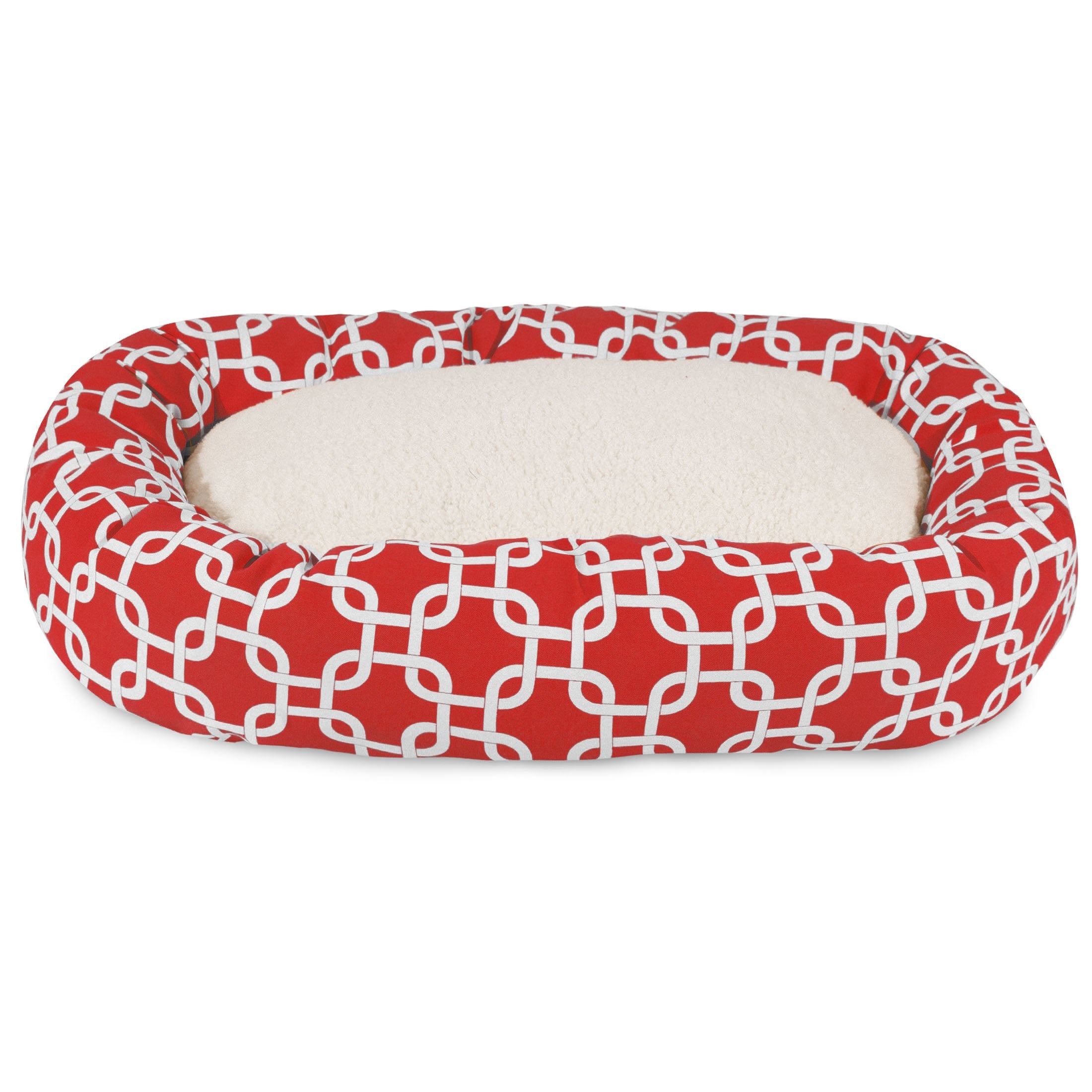 Majestic Pet lit beignet Sherpa rouge, design élégant pour votre intérieur.