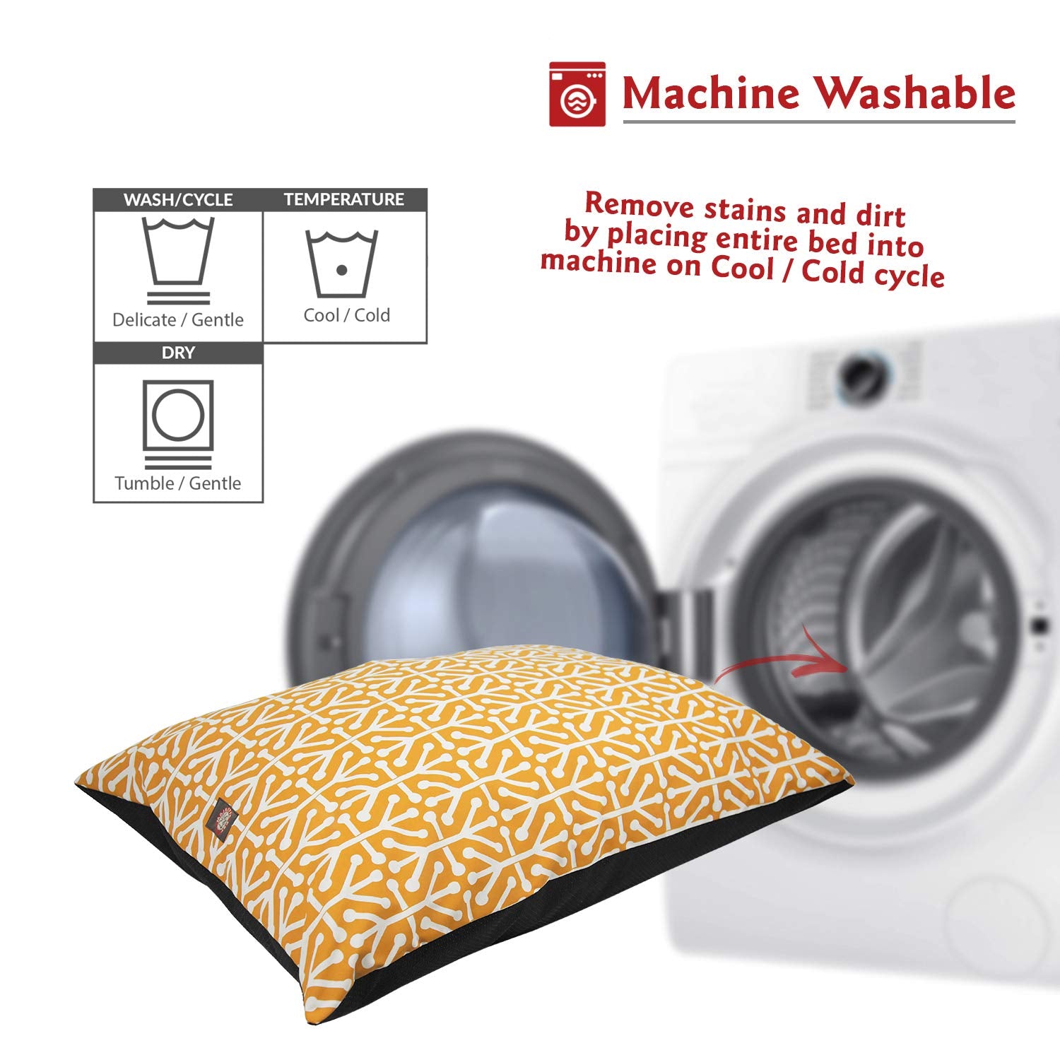 Lavable en machine, nettoyage facile et hygiène constante.