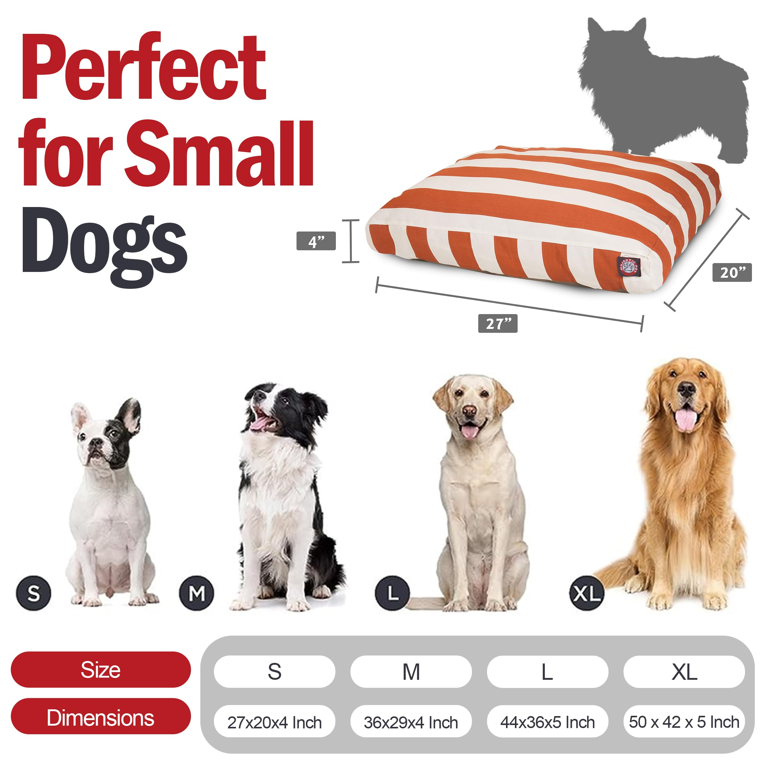 Lit-chien Majestic Pet rectangle 27x20, base imperméable protège contre les éclaboussures.