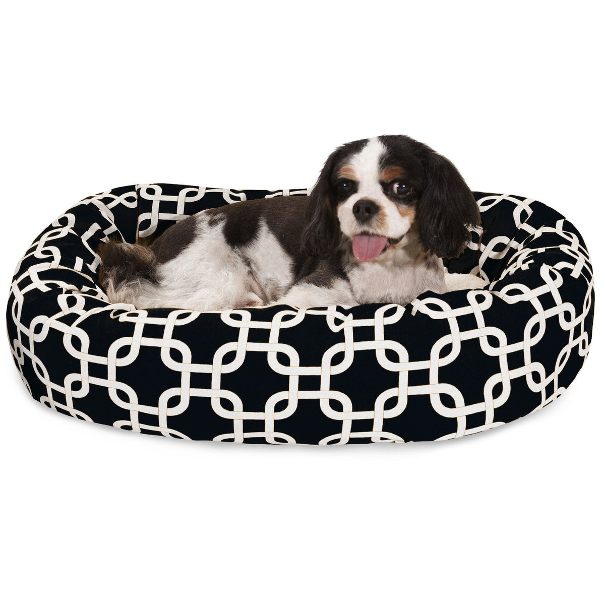Lit donut sherpa Majestic Pet 24 pouces, douceur enveloppante pour la sieste.