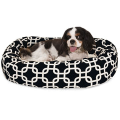 Lit donut sherpa Majestic Pet 24 pouces, douceur enveloppante pour la sieste.