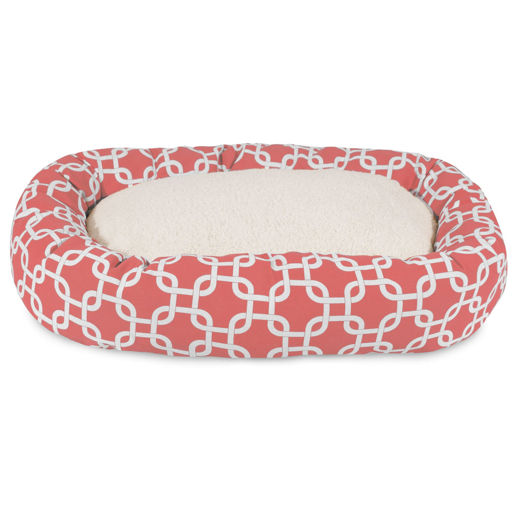 Majestic Pet lit donut – vue détail tissu Sherpa doux, idéal pour des siestes détendues.
