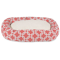 Majestic Pet lit donut – vue détail tissu Sherpa doux, idéal pour des siestes détendues.