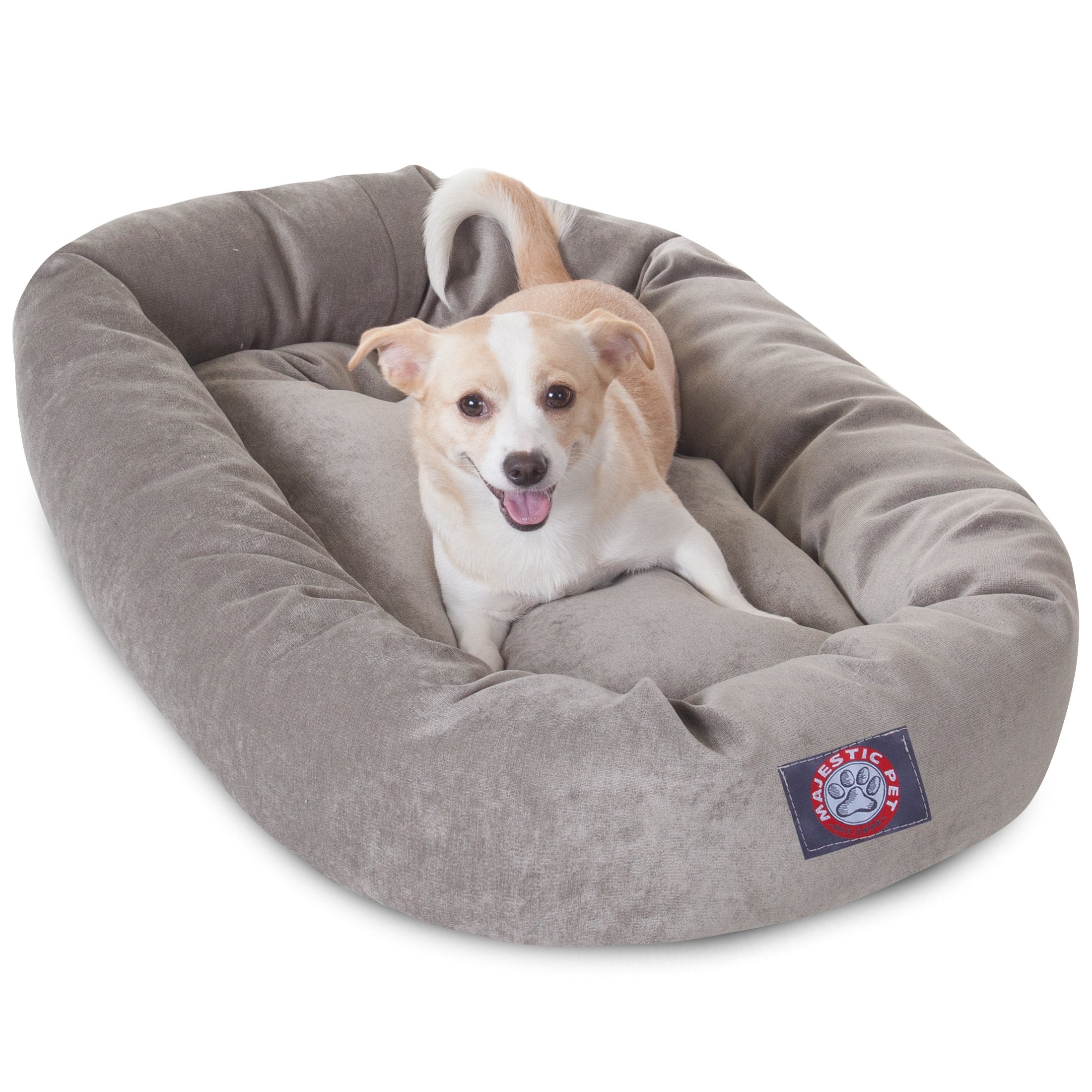 Lit donut Majestic Pet en velours micro offrant un confort enveloppant pour chien