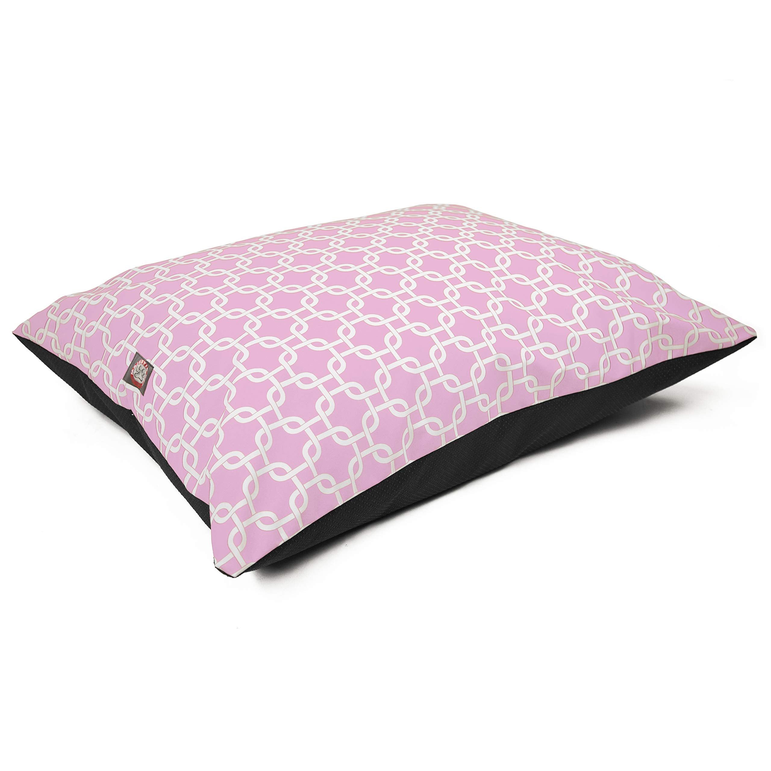 Lit rectangle Majestic Pet grand format, rose clair, lavable en machine pour un entretien facile.