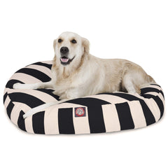 Lit rond noir Majestic Pet pour chien, adapté à l'extérieur et à l'intérieur.
