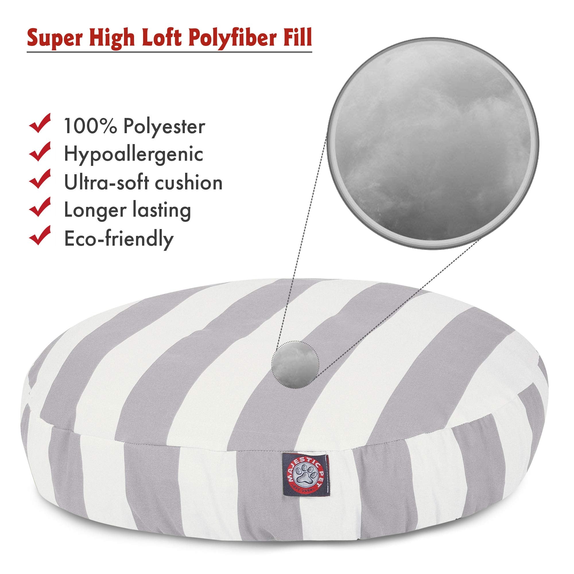 Nid rond Majestic Pet avec bord moelleux pour un soutien confortable.