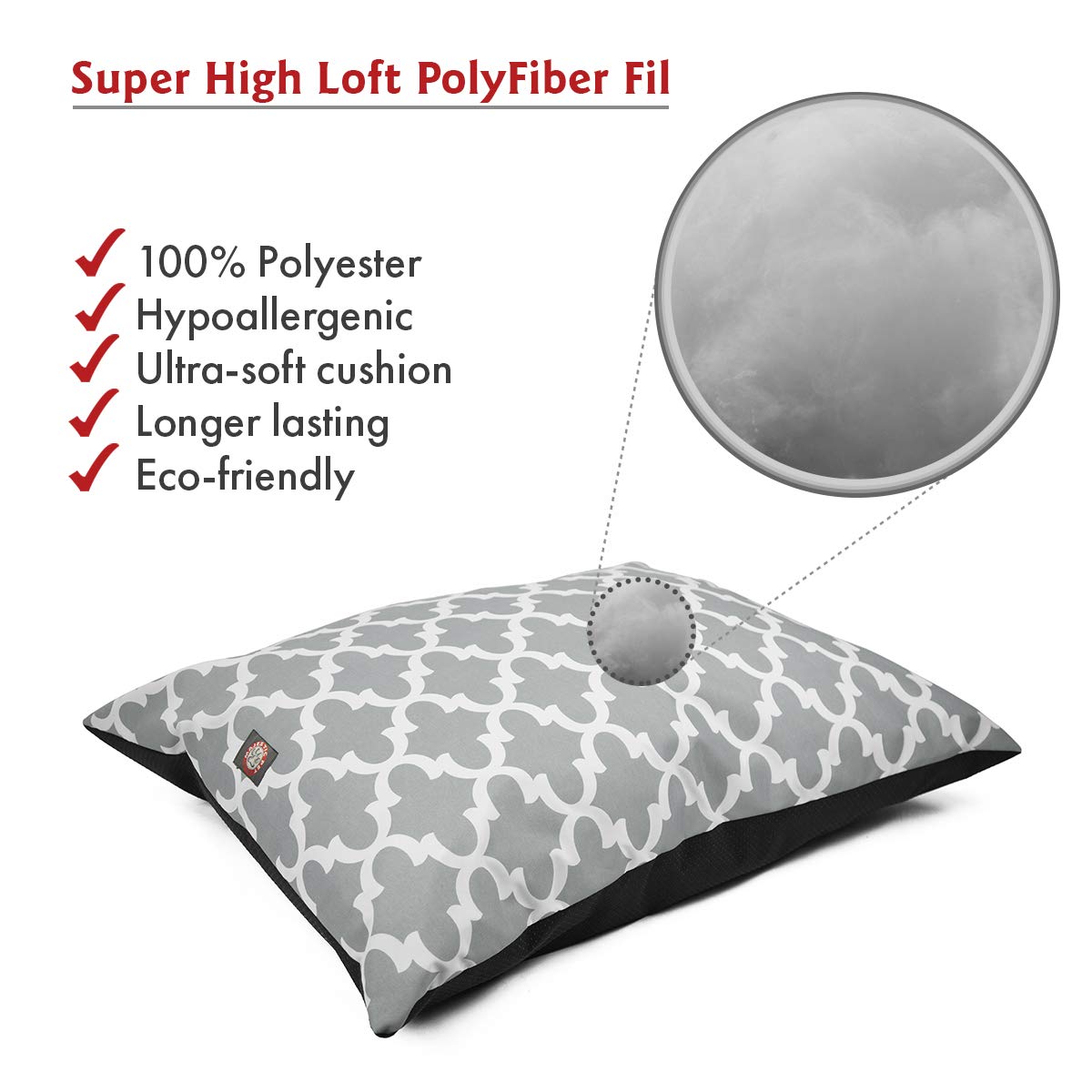 Rembourrage haut-loft Majestic Pet offre une douceur enveloppante.
