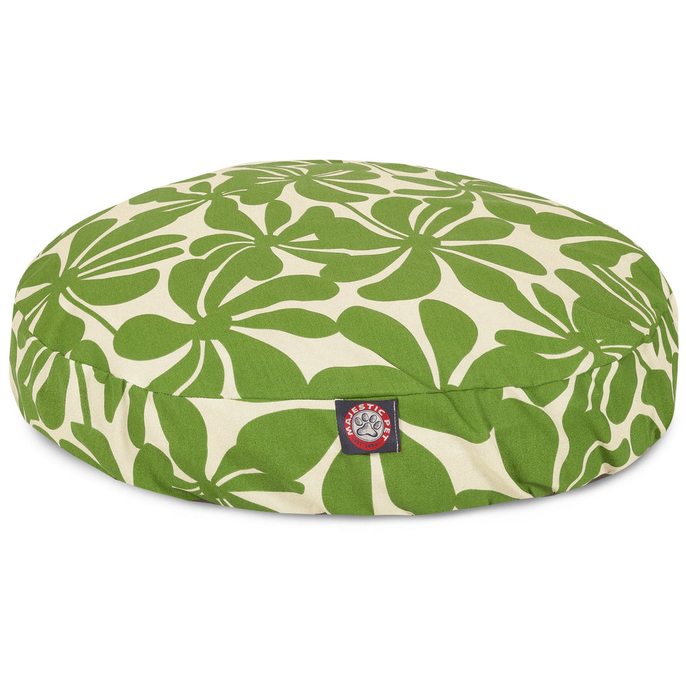 Lit rond Majestic Pet Sage Plantation pour chien, intérieur et extérieur, confort durable et facile à nettoyer.